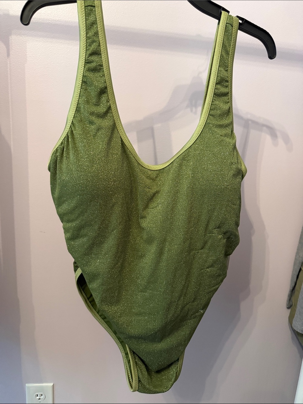 Fe Noel Olive Shimmer Scoop One-Piece Swimsuit